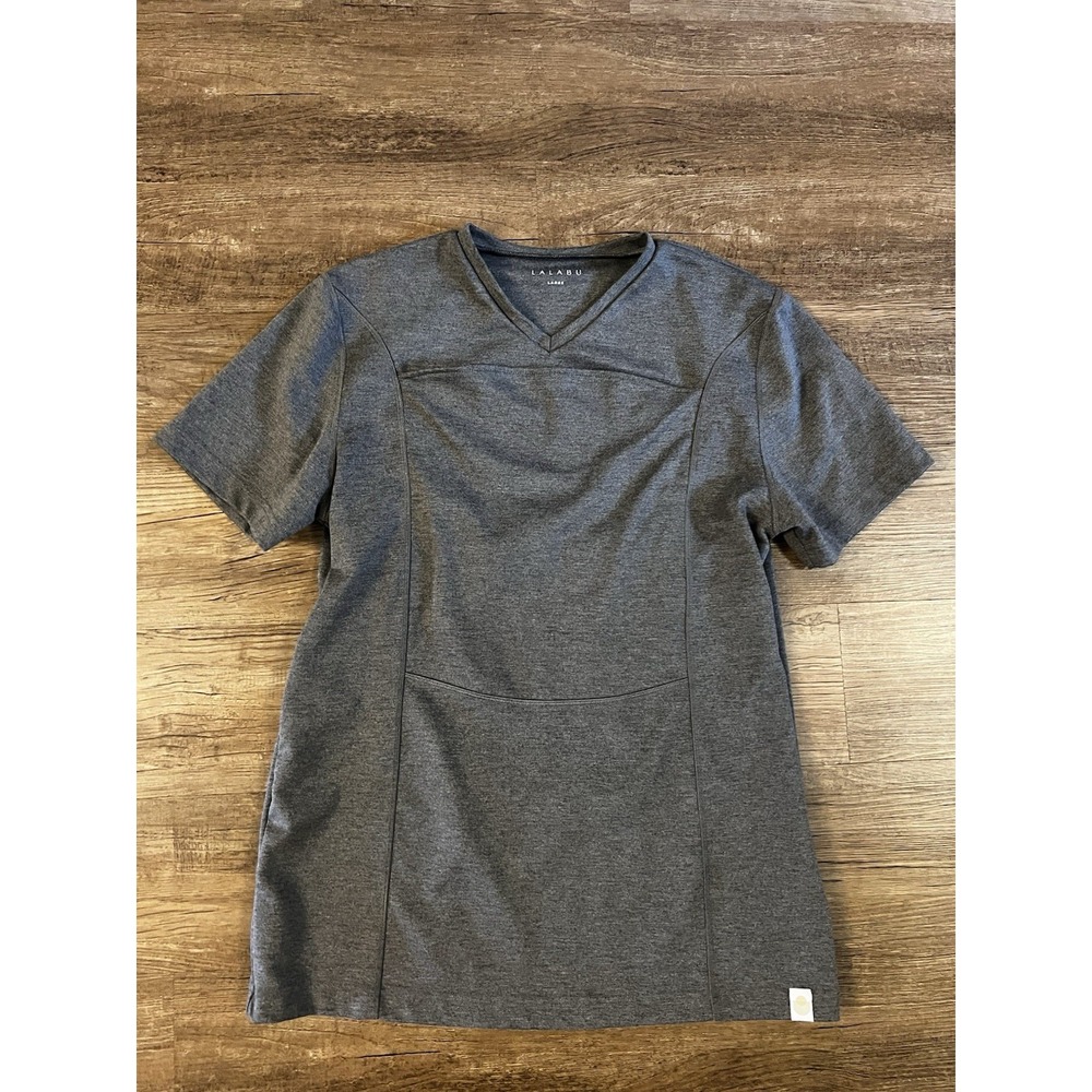Lalabu Dad Shirt Kangaroo Pouch Gray Size Large B42
